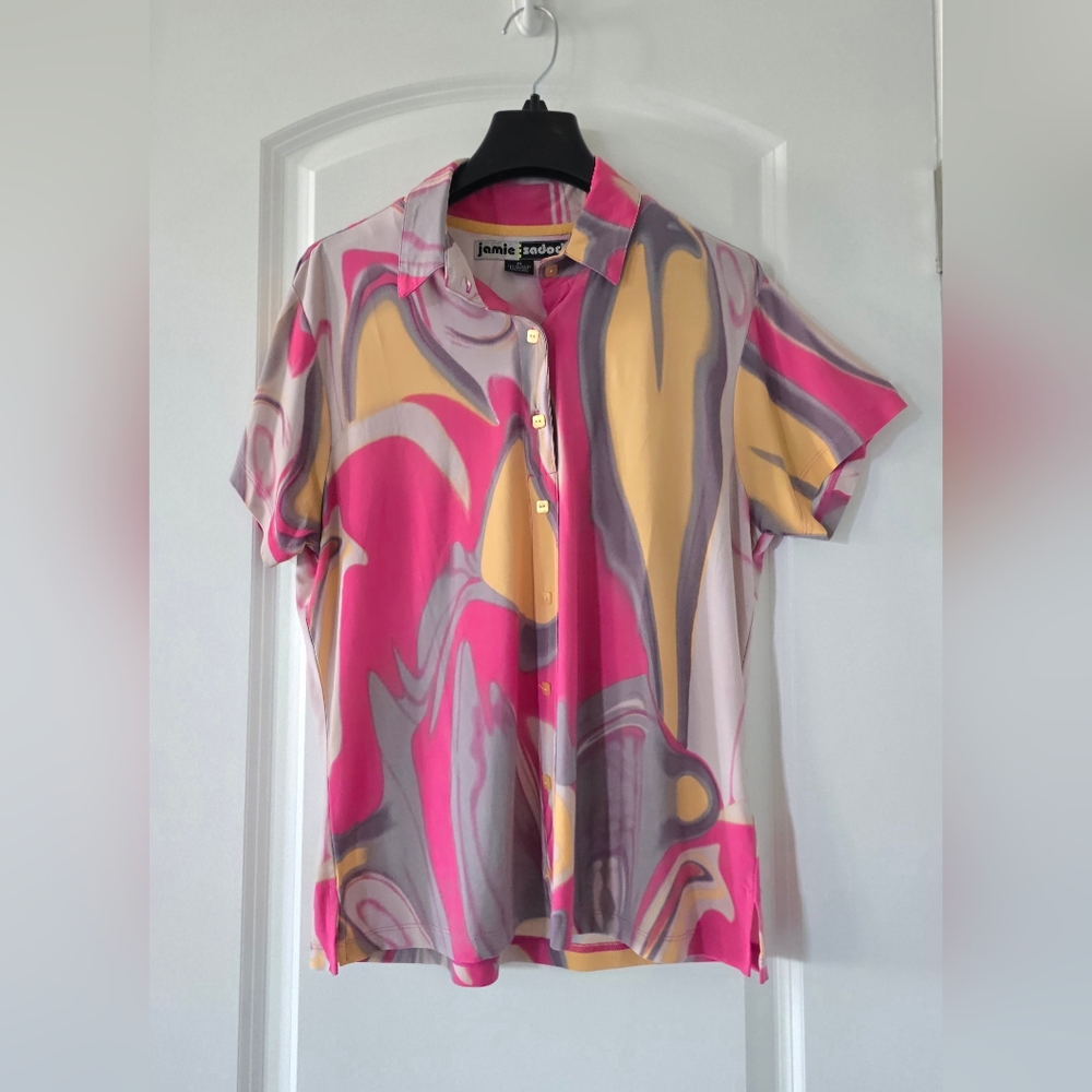 Jamie Sadock‎ Golf Tennis Pickleball V-neck Top Short Sleeve Women's Size Medium
